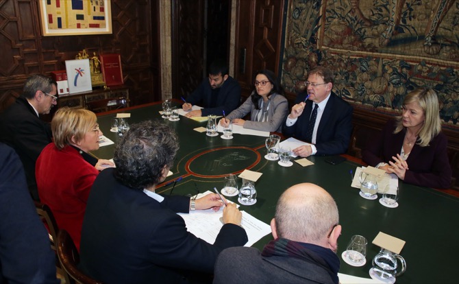 Imagen de la reunión de coordinación que se ha celebrado en el Palau de la Generalitat