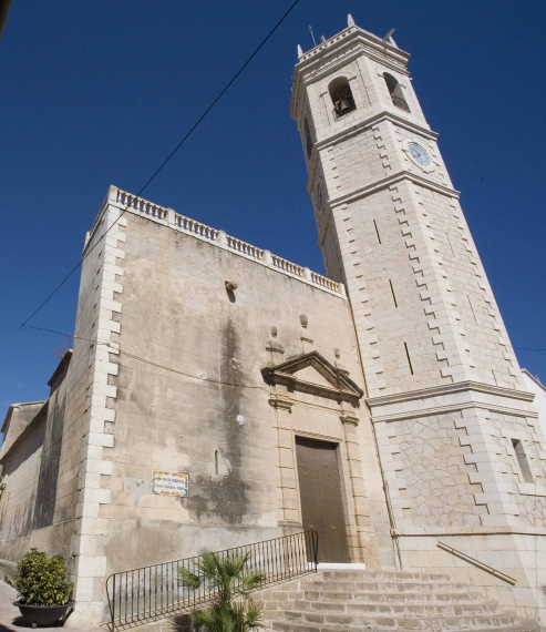 Fachada de la Iglesia-Fortaleza Santa Catalina Mártir de Teulada.