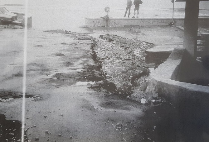 Imágen del Portet tras la ciclogénesis en septiembre de 1987 cortesía de José Chiarri.