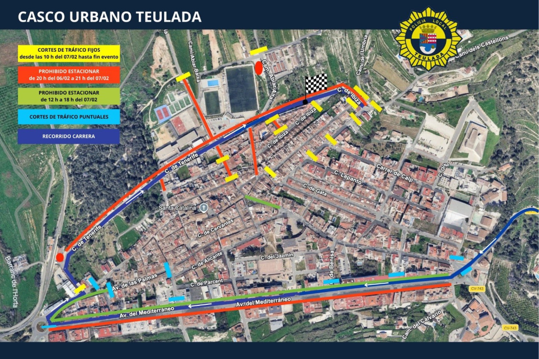 Estos son los cortes de tráfico en Teulada Moraira para este sábado por la Volta a la Comunitat