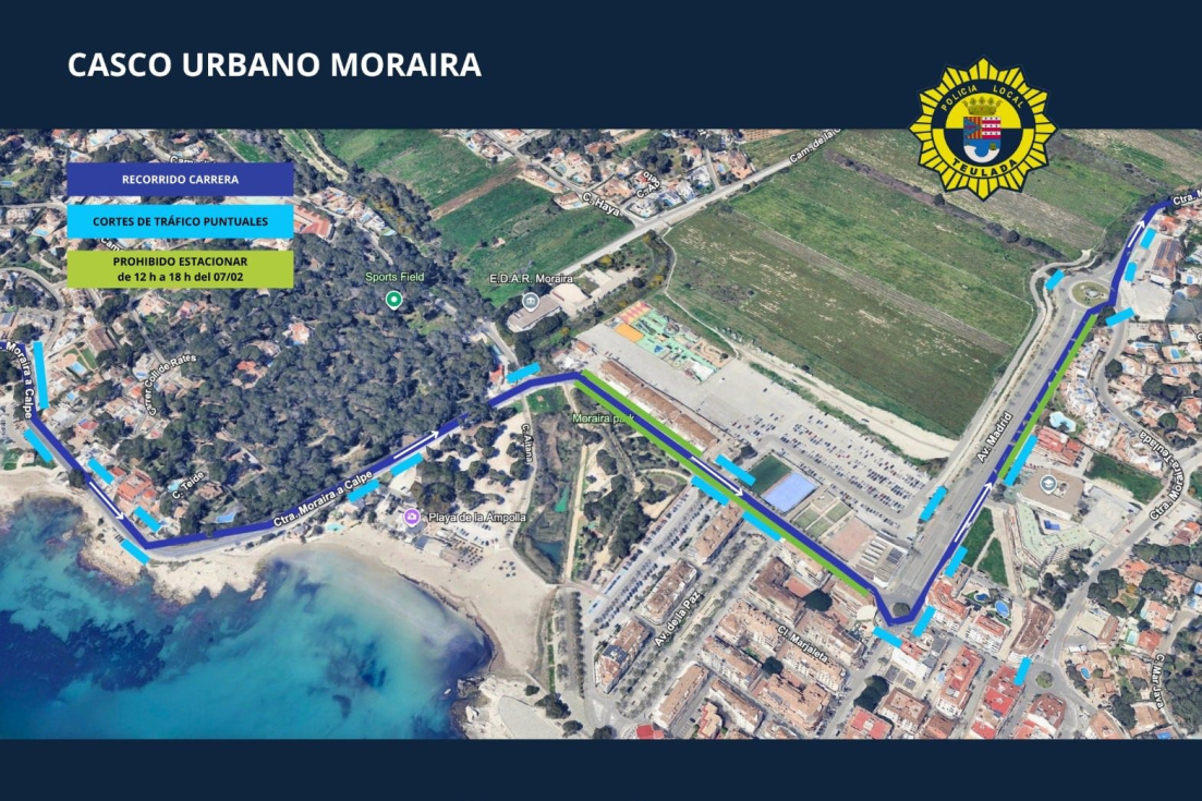 cortes tráfico Moraira Volta a la Comunitat