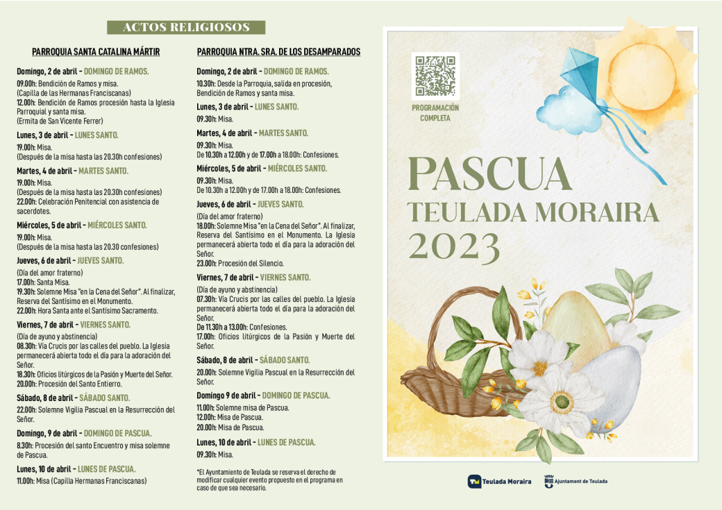 Actos religiosos Semana Santa en Teulada Moraira