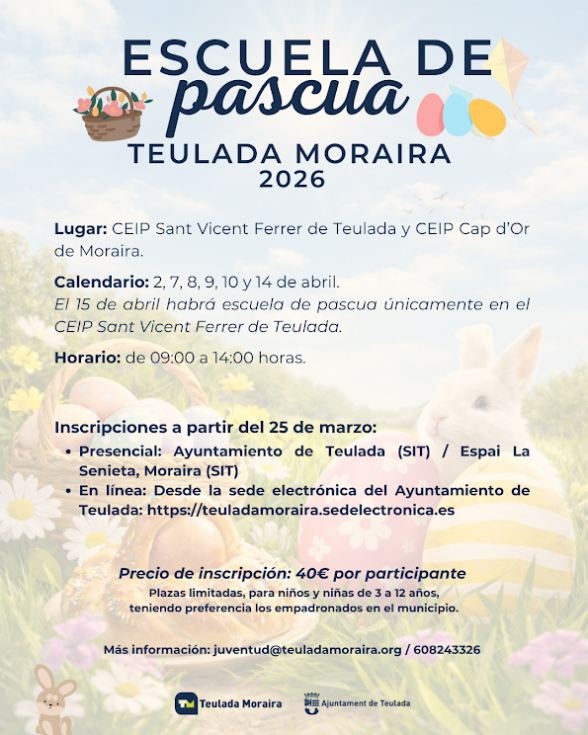 Teulada Moraira abre las inscripciones de la Escuela de Pascua para facilitar la conciliación familiar