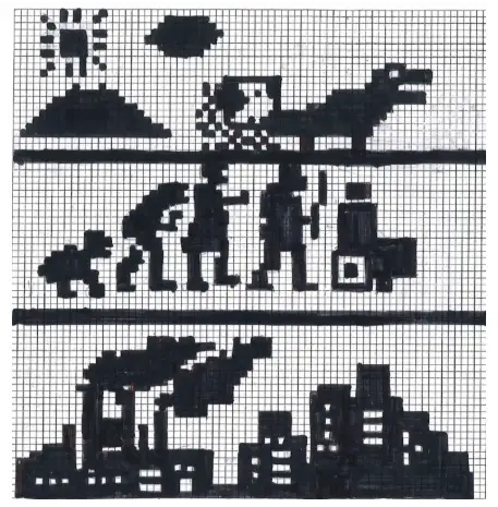 El pictograma  enviado al espacio de las alumnas del IES Josep Iborra de Pego.