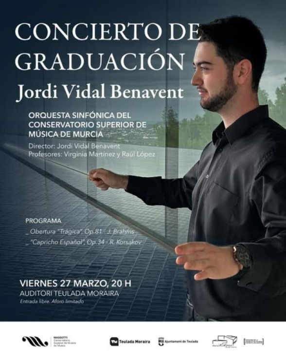 El Auditori Teulada Moraira acoge el concierto de graduación del director Jordi Vidal Benavent