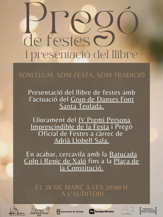 Teulada dará el pistoletazo de salida a las fiestas de Sant Vicent Ferrer 2026 con el pregón y el “Tro d’inici de festes”