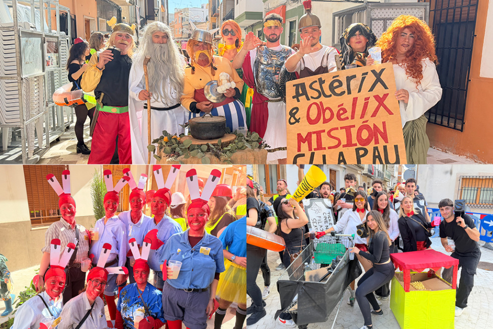 Astérix y Obélix, el Señor Cangrejo y El Cine vencen en el concurso de disfraces de San Pancracio en Benitatxell