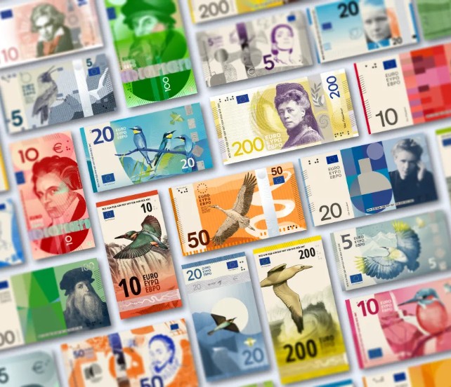 El euro cambia de imagen tras más de 20 años: Cervantes, Da Vinci y la naturaleza inspiran los nuevos billetes
