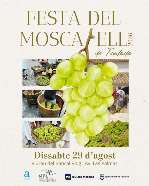 La Festa del Moscatell regresa a Teulada el 29 de agosto para poner en valor su tradición vitivinícola