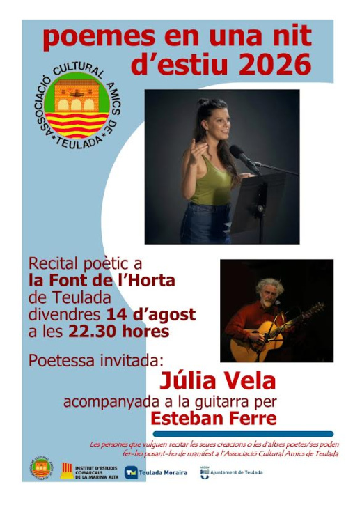 ‘Poemes en una Nit d’Estiu’ regresa a la Font de l’Horta de Teulada con Júlia Vela