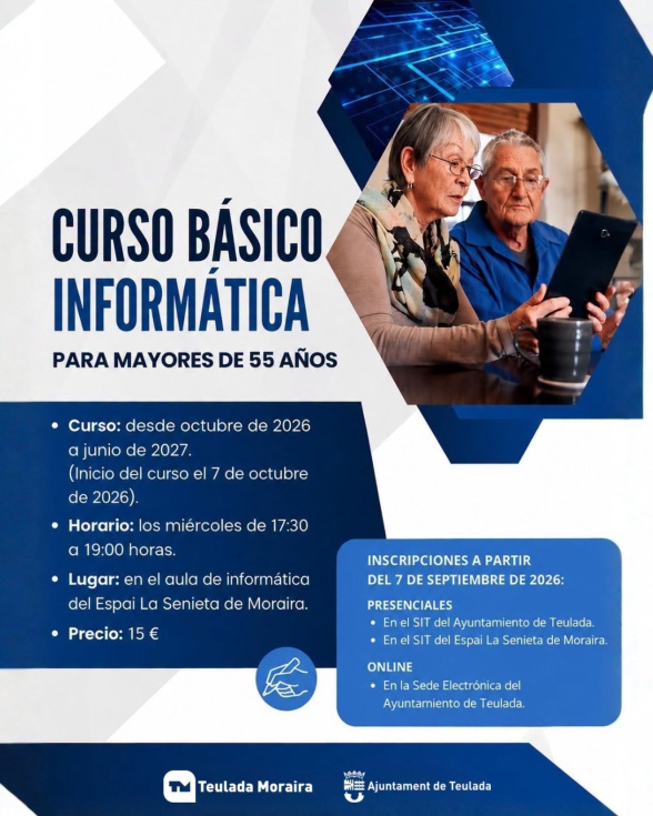 Teulada Moraira ofrece un curso básico de informática para mayores de 55 años