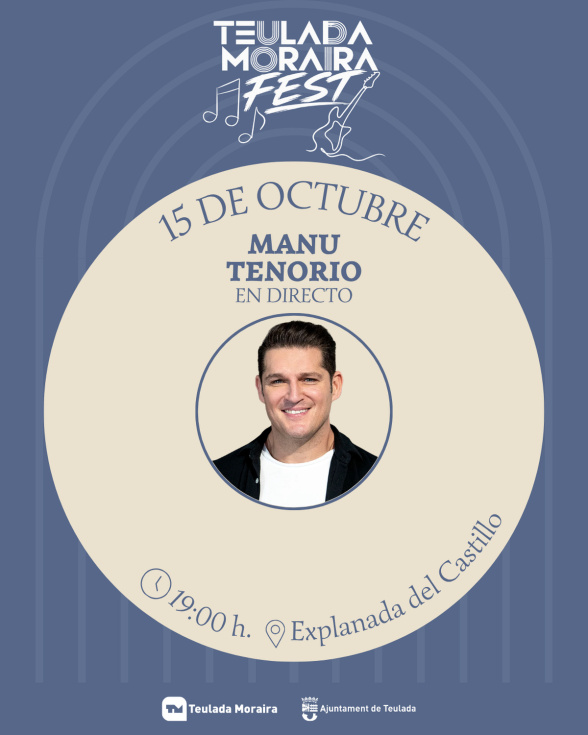 Cartel del concierto de Manu Tenorio que cerrar&aacute; la primera edici&oacute;n del Teulada Moraira Fest.