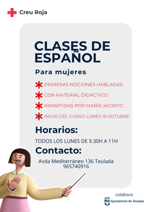 Cruz Roja Teulada ofrece clases de español y valenciano, apoyo escolar y un club de lectura infantil