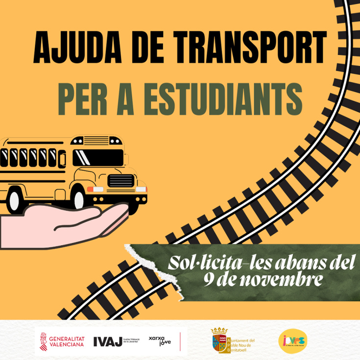 Las ayudas de movilidad de Benitatxell permiten solicitar hasta 180 euros para contribuir a los gastos de desplazamiento vinculados a los estudios.