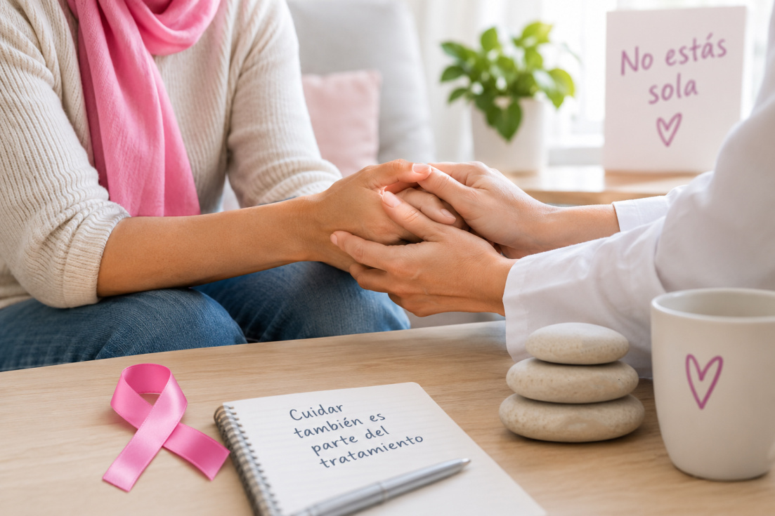 Amadem recuerda que el cuidado emocional es una parte importante del acompa&ntilde;amiento a las personas que afrontan un c&aacute;ncer de mama.