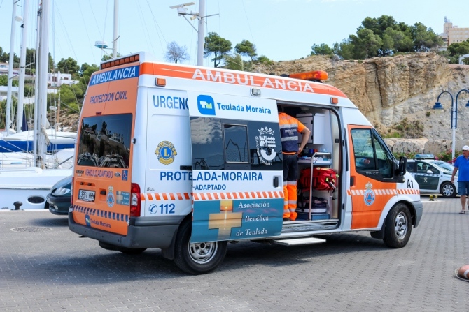 Imagen de  archivo de una ambulancia de Protección Civil de Teulada Moraira