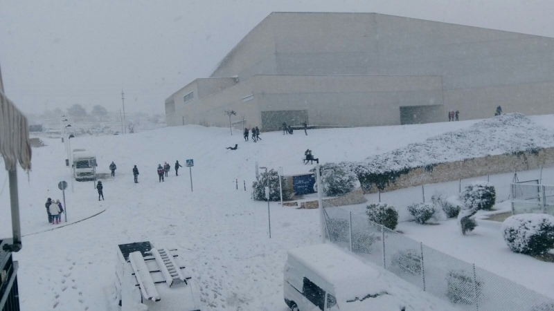 Nieve en Teulada, imagen de archivo de 2017
