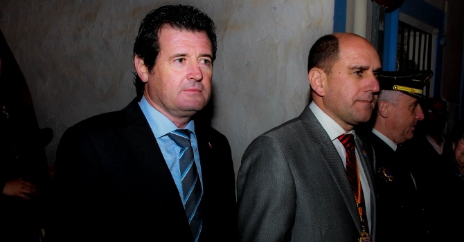 José Ciscar y Antoni Joan Bertomeu en la Festividad de Sant Vicent Ferrer Patrón de Teulada