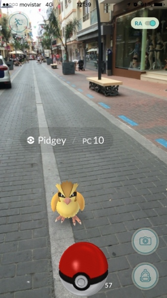 Pokémon Go: Captura del Pokémon Pidgey en las calles de Moraira