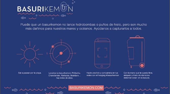 Campaña de concienciación ambiental #basurikemon
